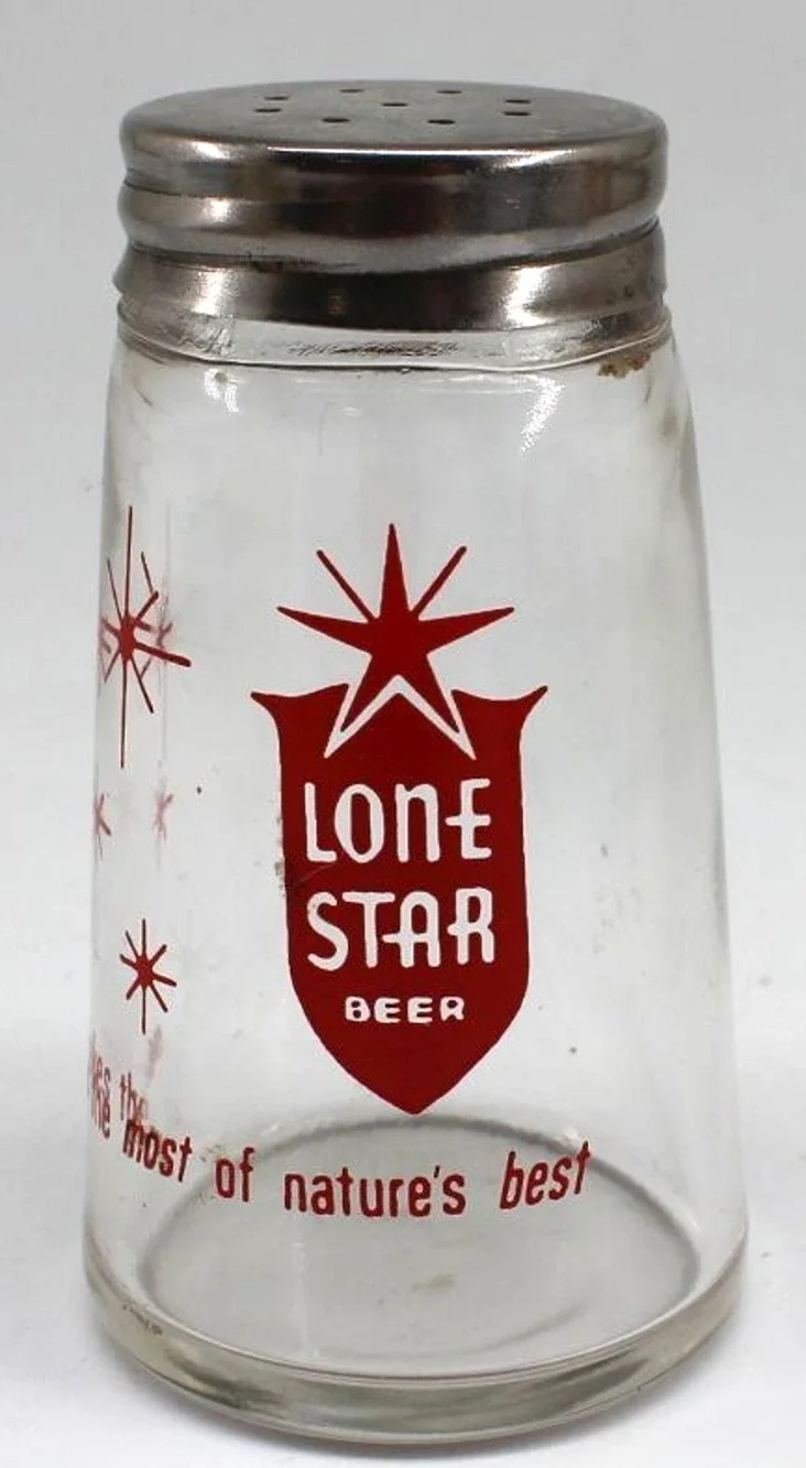 Mid Century Modern Lone Star Beer Salt Shaker • Makes the Most of Natures Best